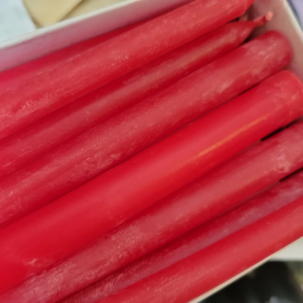 Paragon Red Taper Candles in Original Box ~ 14ct ~ Hand Dipped Tapers '70s-80s?